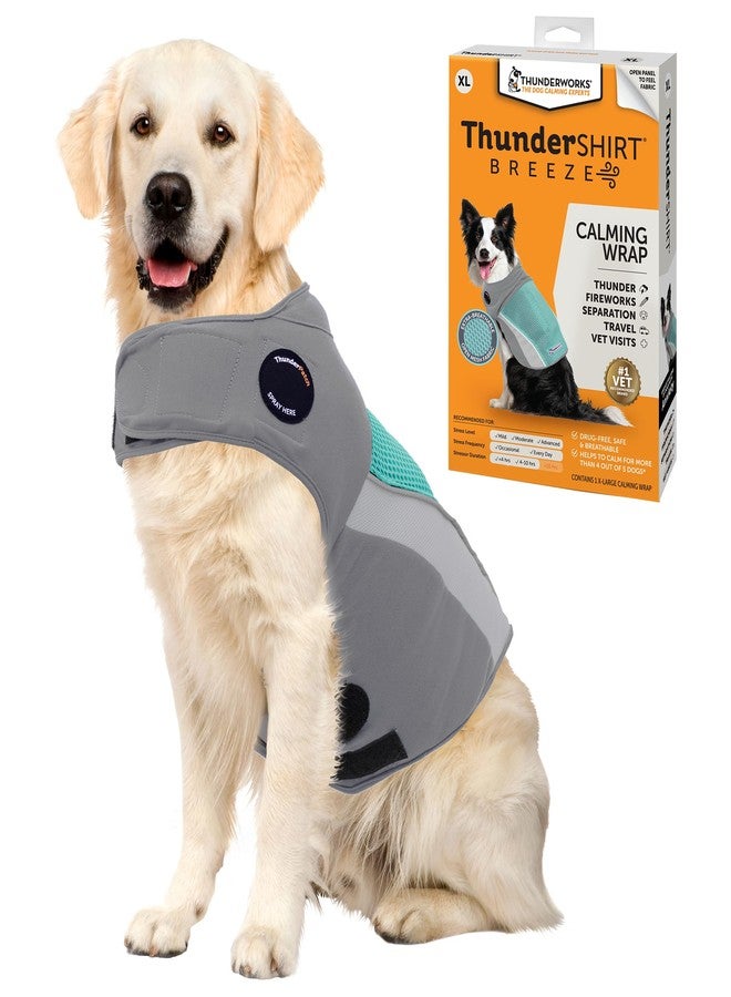 ثاندر شيرت سترة ثاندرشيرت بريز للكلاب، مقاس كبير جدًا، لون أزرق مائي، مصنوعة من نسيج شبكي يسمح بمرور الهواء بشكل ممتاز، سترة لتخفيف قلق الكلاب والتوتر اليومي، وتساعد على الهدوء أثناء العواصف الرعدية والألعاب النارية. - Image 1